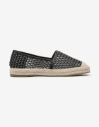 smallawan Espadrile negre din plasă pe talpă împletită Setolena