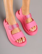 smallawan Sandale fucsia pe talpă groasă cu închidere velcro Olkio