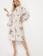 smiling fairy Rochie Gri deschis Tip cutie din Bumbac cu Mânecă Reglabilă Avamla