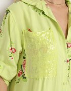 smiling fairy Rochie Verde tip cutie din Bumbac cu Mânecă Reglabilă Avamla