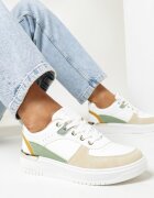  Sneakers Alb-Bej cu Inserții Colorate Fulvio