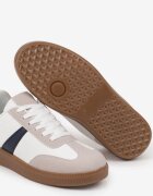  Sneakers Alb-Bleumarin în Stil Tenis Cu Bandă Elhanis