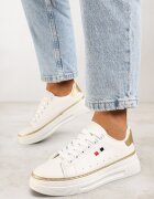  Sneakers Alb cu bej