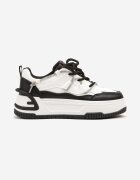  Sneakers Alb-Negru cu Talpă Groasă Împodobiți cu Zirconii Neothra