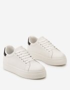  Sneakers Alb-Negru cu Talpă Groasă sub gleznă Ramnutia