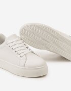  Sneakers Alb-Negru cu Talpă Groasă sub gleznă Ramnutia