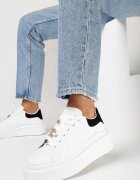  Sneakers Alb-Negru pe Platformă Ariadi