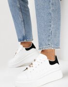  Sneakers Alb-Negru pe Platformă Ariadi