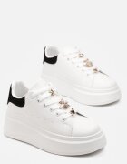  Sneakers Alb-Negru pe Platformă Ariadi