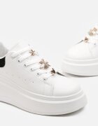  Sneakers Alb-Negru pe Platformă Ariadi