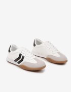  Sneakers Alb tip adidași de tenis cu dungi decorative Zommea