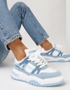  Sneakers albastre cu șireturi largi Platinia