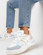  Sneakers Albe-Albastre cu Sclipici și Perforații Kimelle