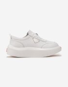  Sneakers Albe din Piele Naturală cu Platformă Rilafi