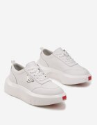  Sneakers Albe din Piele Naturală cu Platformă Rilafi