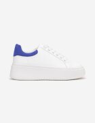  Sneakers Albi-Albaștri cu platformă cu inserție colorată la spate Maridora