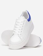  Sneakers Albi-Albaștri cu platformă cu inserție colorată la spate Maridora