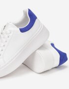  Sneakers Albi-Albaștri cu platformă cu inserție colorată la spate Maridora