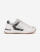  Sneakers Albi cu Bandă Decorativă pe Carâmb Vilani