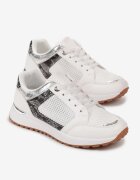  Sneakers Albi cu Bandă Decorativă pe Carâmb Vilani