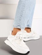  Sneakers Albi cu Blăniță tip Miel cu Talpă Groasă Zinithara
