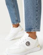  Sneakers albi cu inserții metalice Essme