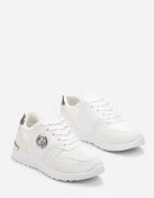  Sneakers albi cu inserții metalice Essme