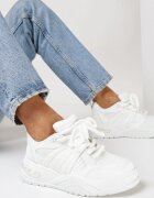  Sneakers Albi cu Sclipici și Perforații Kimelle