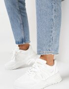 Sneakers Albi cu Sclipici și Perforații Kimelle
