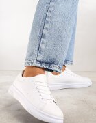  Sneakers Albi cu șireturi pe Talpă Plată Azih