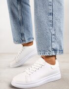  Sneakers Albi cu șireturi pe Talpă Plată Azih