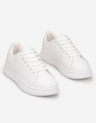  Sneakers Albi cu șireturi pe Talpă Plată Azih