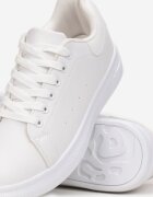  Sneakers Albi cu șireturi pe Talpă Plată Azih