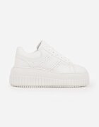  Sneakers Albi cu Talpă Groasă cu Perforații Eleadrelle