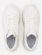  Sneakers Albi cu Talpă Groasă cu Perforații Eleadrelle