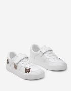  Sneakers Albi decorați cu patch-uri cu inscripția Love Manemo