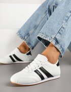  Sneakers Albi-Negri Cu șireturi Stil Tenis Liavessa