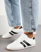  Sneakers Albi-Negri Cu șireturi Stil Tenis Liavessa