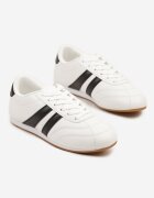  Sneakers Albi-Negri Cu șireturi Stil Tenis Liavessa