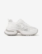  Sneakers Albi pe Talpă din Spumă Decorați cu Zirconii Raviel