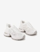  Sneakers Albi pe Talpă din Spumă Decorați cu Zirconii Raviel
