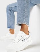  Sneakers Albi pe Talpă Groasă cu Inserții Decorative și Inimă Welles