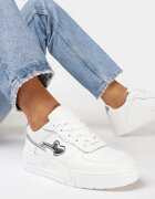  Sneakers Albi pe Talpă Groasă cu Inserții Decorative și Inimă Welles