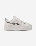  Sneakers Albi pe Talpă Groasă cu Inserții Decorative și Inimă Welles