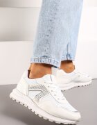  Sneakers Albi Sub Glezna Decorați cu Zirconii Solarite