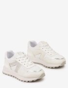  Sneakers Albi Sub Glezna Decorați cu Zirconii Solarite