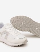  Sneakers Albi Sub Glezna Decorați cu Zirconii Solarite
