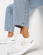  Sneakers argintii cu talpă groasă cu zirconii și sclipici și plasă Amarila