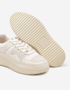  Sneakers Bej cu Cusături Decorative și Brant din Piele pe Platformă Caliora