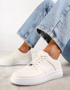  Sneakers Bej cu Perforație pe Vârf Elletia